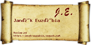 Janák Euzébia névjegykártya